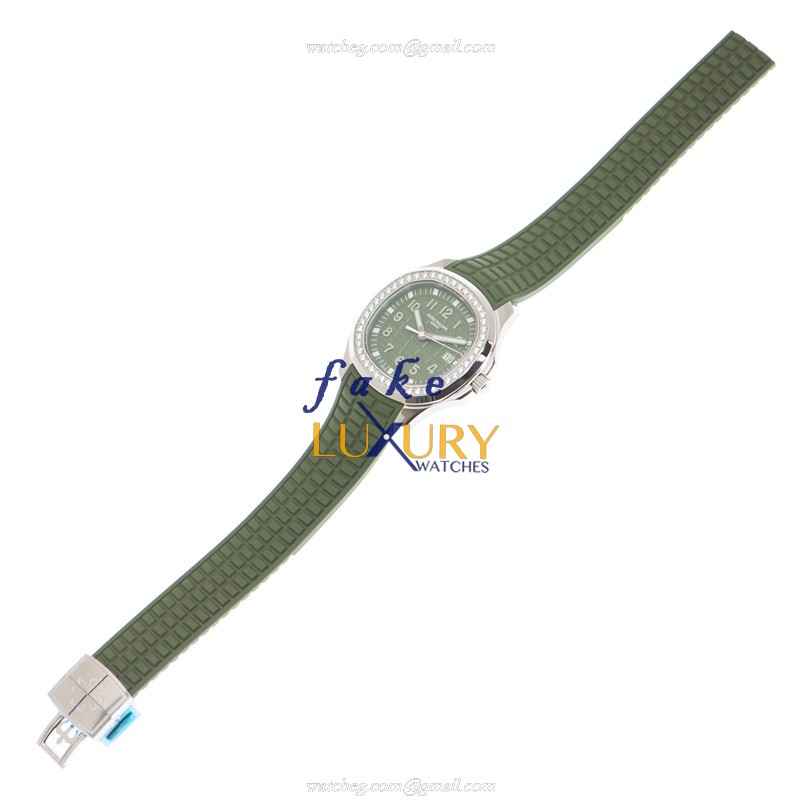 Patek Philippe 5267/200A-011 Aquanaut Quartz Green Dial Stainless Steel & Diamonds Replica Watch - Image 2
