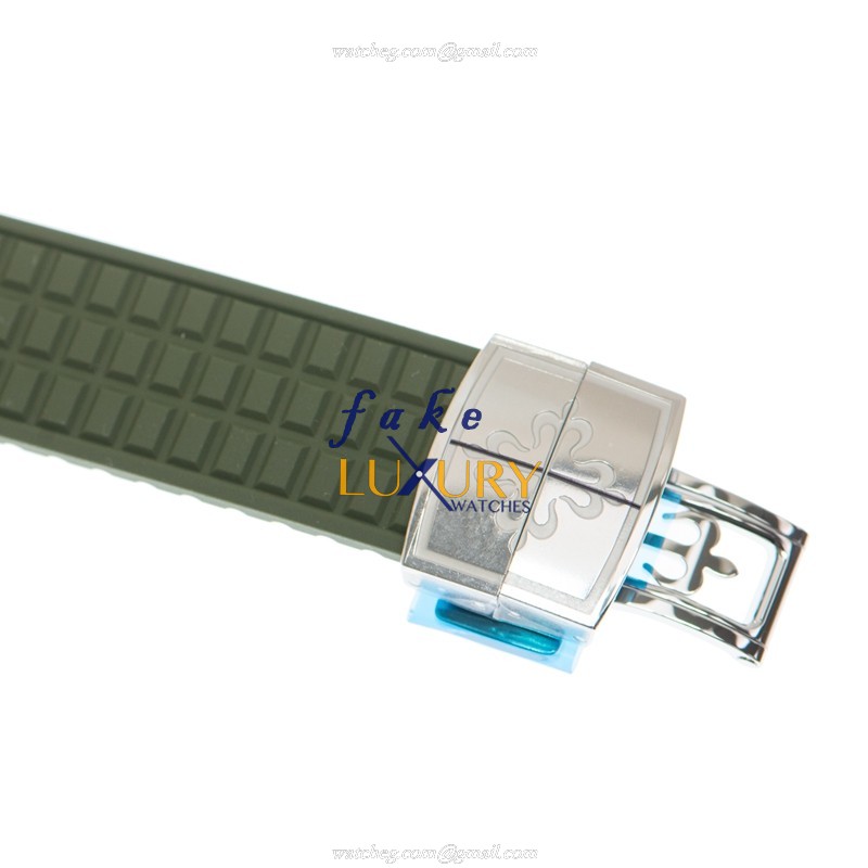 Patek Philippe 5267/200A-011 Aquanaut Quartz Green Dial Stainless Steel & Diamonds Replica Watch - Image 4