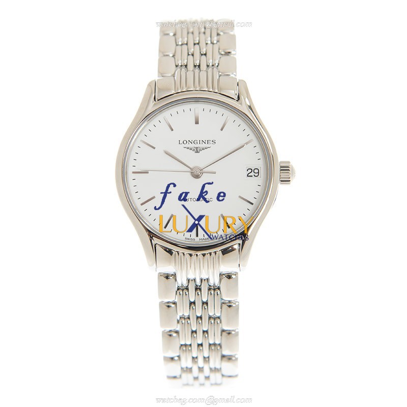 Longines L4.361.4.12.6 Replica Watch, Swiss Automatic Movement, Stainless Steel Case, White Dial - Image 2
