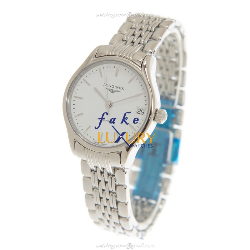 Longines L4.361.4.12.6 Replica Watch, Swiss Automatic Movement, Stainless Steel Case, White Dial - Image 3