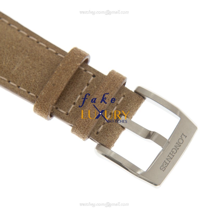 Longines L3.810.4.03.2 SPIRIT Replica Watch Automatic Green Dial Brown Leather Strap - Image 4