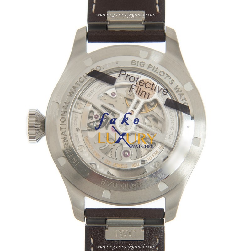 IWC IW329301 PILOTS Replica Watch, Automatic, 43mm Steel Case, Black Dial, Brown Leather Strap - Image 3