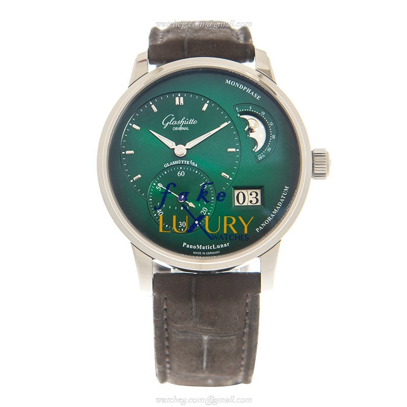 Glashutte 1-90-02-13-32-31 PANO Automatic Stainless Steel Green Dial Replica Watch - Image 2