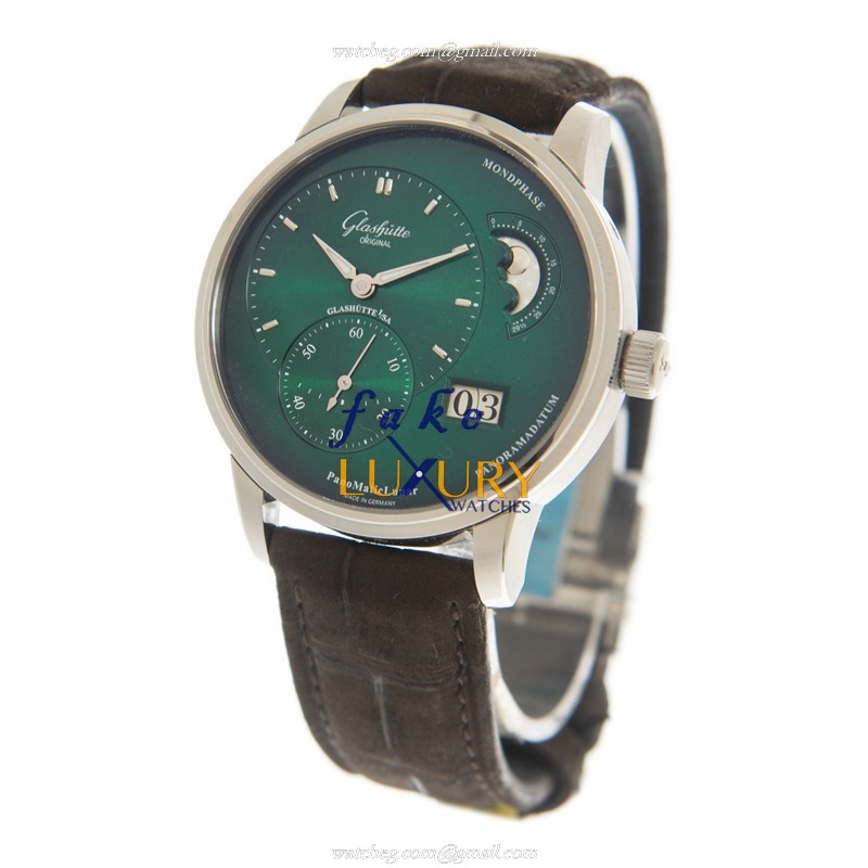 Glashutte 1-90-02-13-32-31 PANO Automatic Stainless Steel Green Dial Replica Watch - Image 3