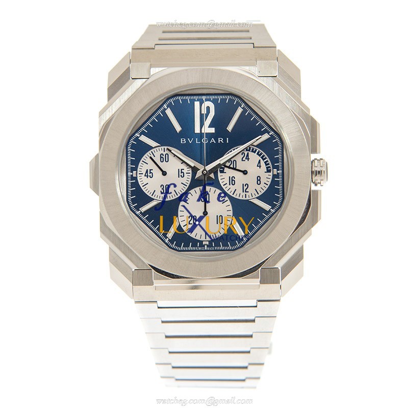 103467 - Bulgari Octo Finissimo Replica Watch - Automatic Blue Dial Stainless Steel - Image 2