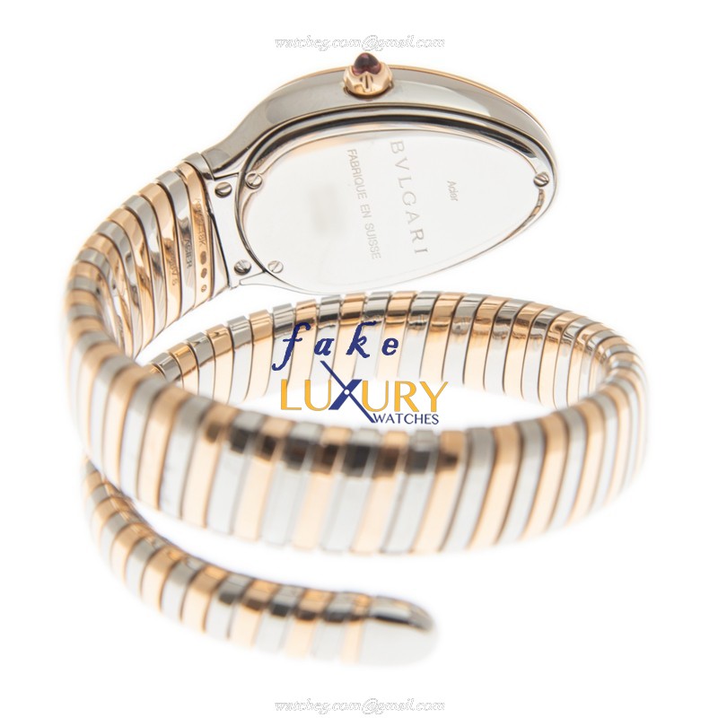 Bulgari Replica Watch 102681 SERPENTI TUBOGAS Quartz 35mm Gray Dial 18kt Rose Gold Steel Bangle - Image 4