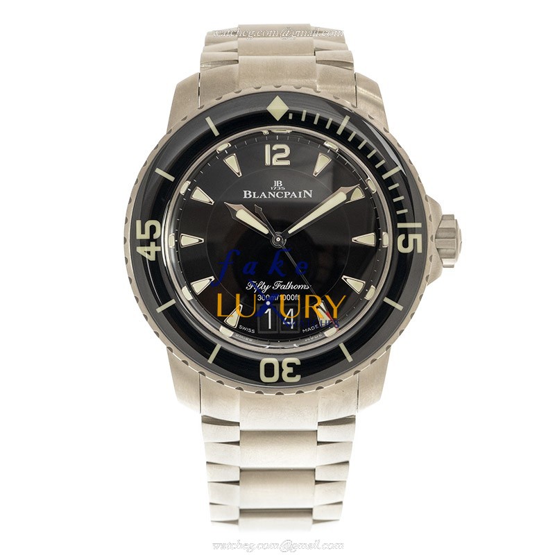 Blancpain 5050-12B30-98 Fifty Fathoms Replica Watch, Black Dial, Titanium Case, Automatic - Image 2