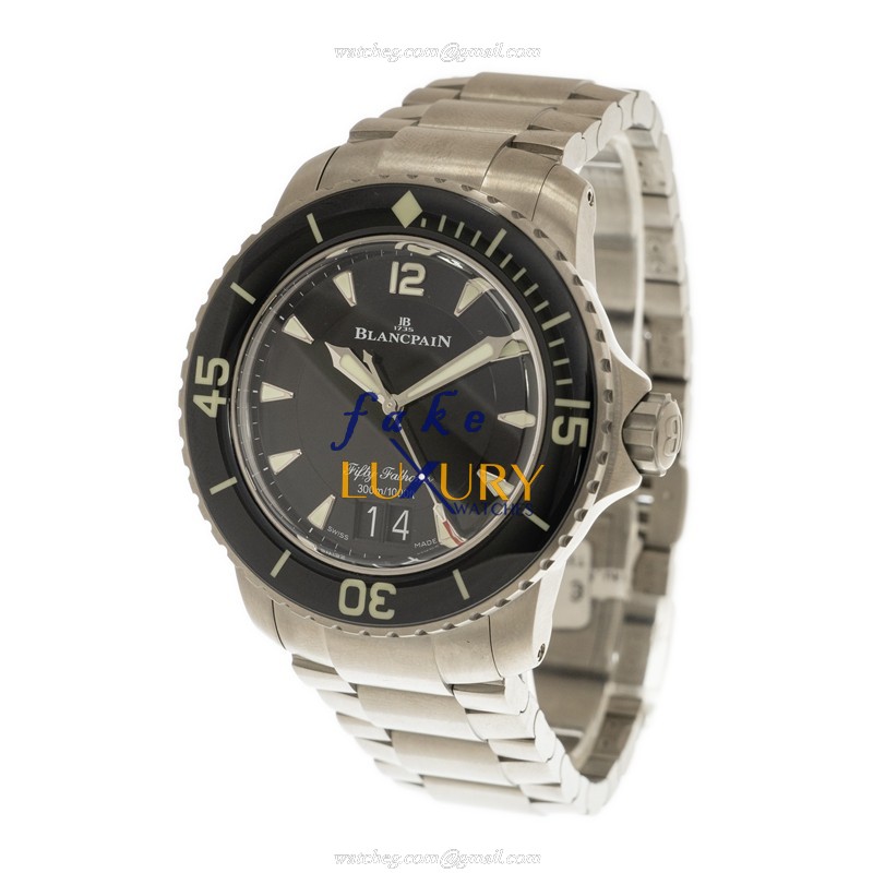 Blancpain 5050-12B30-98 Fifty Fathoms Replica Watch, Black Dial, Titanium Case, Automatic - Image 3