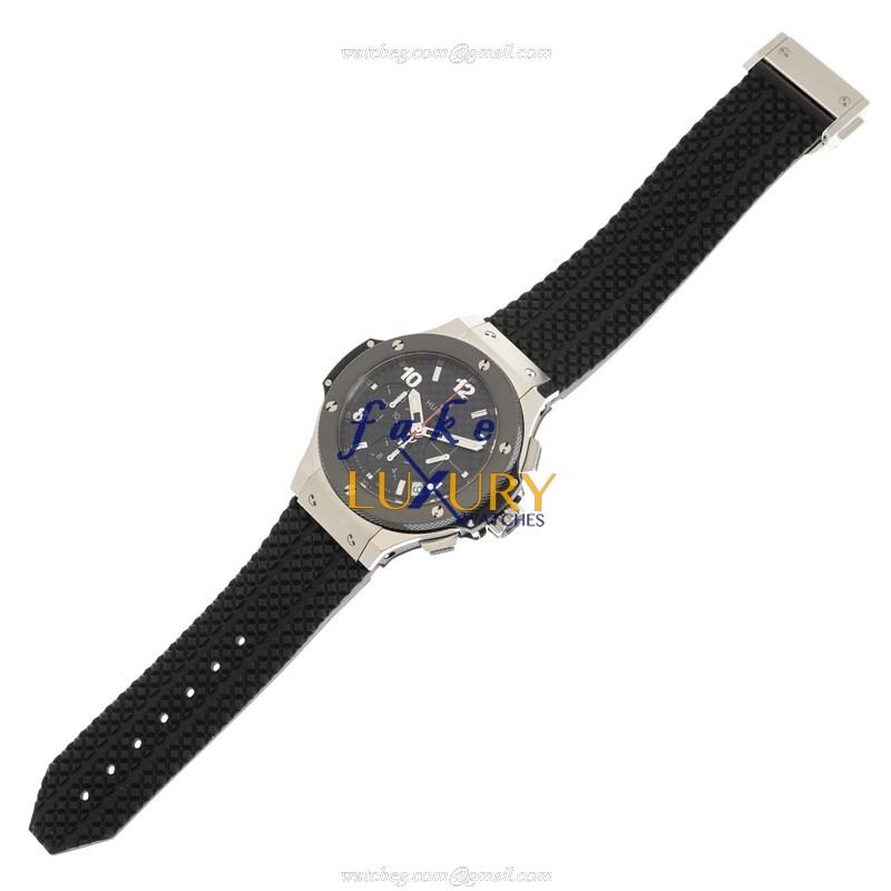 -341.SB.131.RX - Hublot BIG BANG Automatic Stainless Steel Replica Watch - Black Dial & Rubber - Image 2