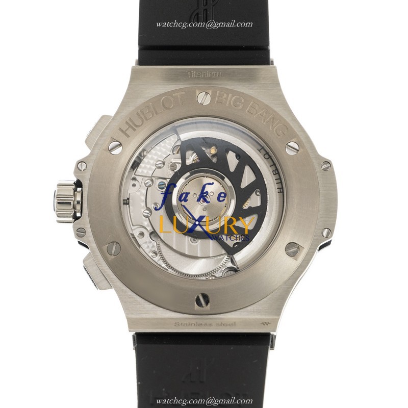 -341.SB.131.RX - Hublot BIG BANG Automatic Stainless Steel Replica Watch - Black Dial & Rubber - Image 3