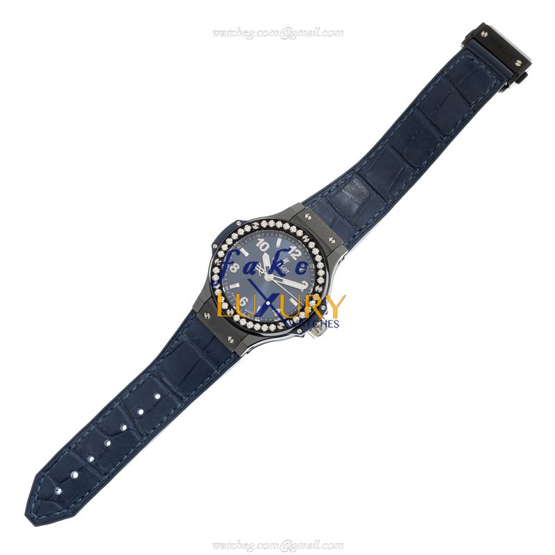 Hublot 361.CM.7170.LR.1204 - Quartz Ceramic & Diamond Replica Watch - 38mm - Blue Dial & Blue - Image 2