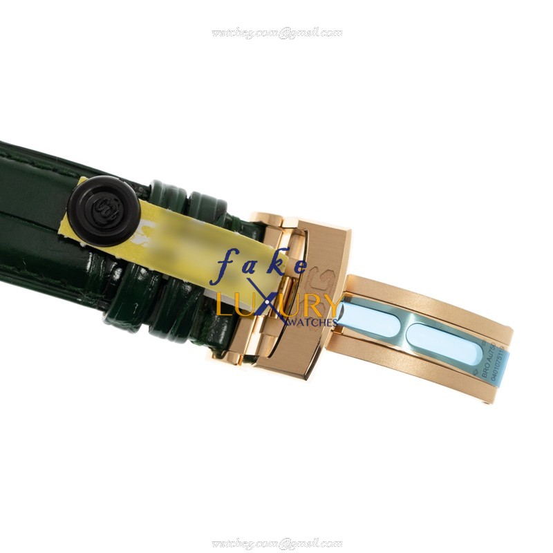 Glashutte 1-90-02-23-35-50 PANO Automatic Replica Watch, 18kt Rose Gold, Green Dial, Alligator Strap - Image 4