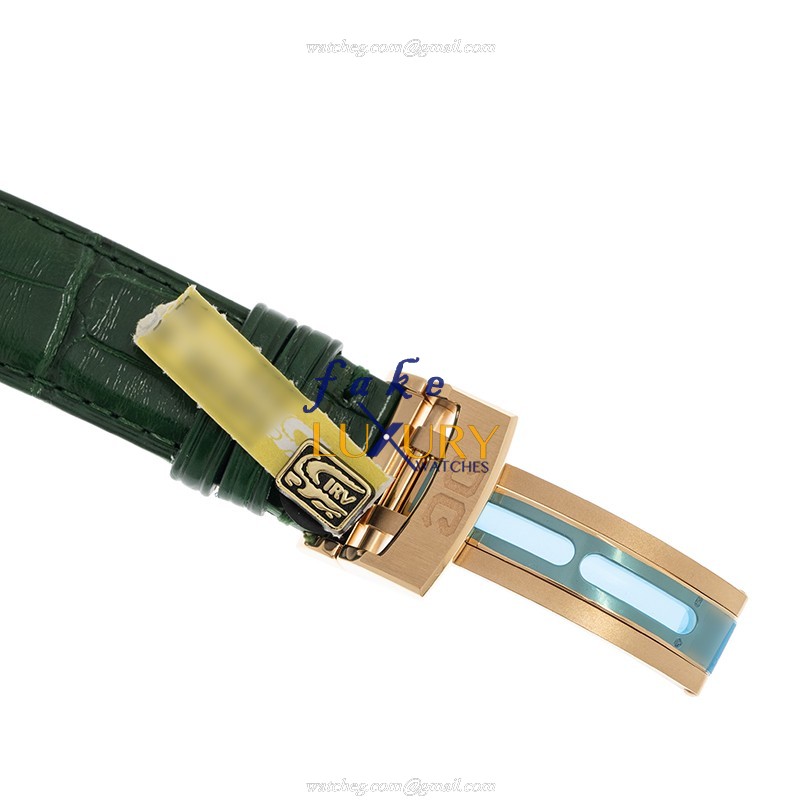 Glashutte 1-90-02-23-35-30 PANO Automatic 18kt Rose Gold Green Dial Alligator Strap Replica Watch - Image 4