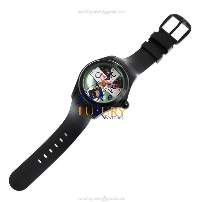 Corum 082.310.98.0371.GC01 Bubble Replica Watch Automatic Green Dial Stainless Steel Black Rubber - Image 2