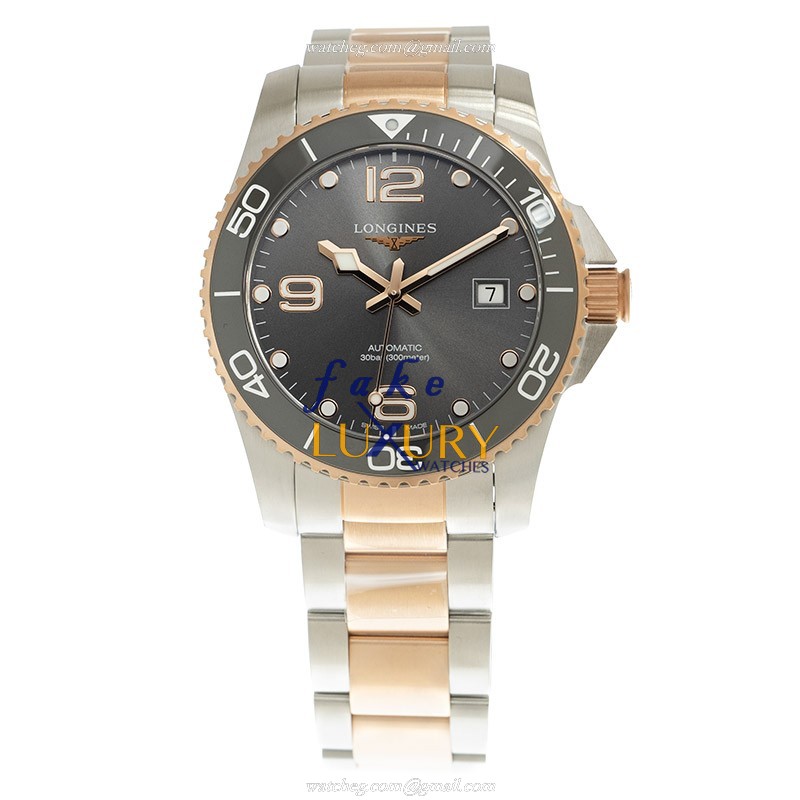Longines L3.781.3.78.7 Conquest Replica Watch, Automatic, Gray Dial, 18kt Rose Gold & Steel Case - Image 2