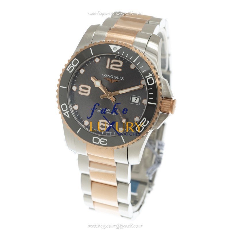 Longines L3.781.3.78.7 Conquest Replica Watch, Automatic, Gray Dial, 18kt Rose Gold & Steel Case - Image 3