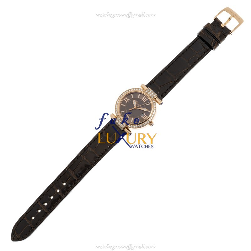 Chopard Imperiale 384238-5007 Quartz 18kt Rose Gold Diamonds Brown Dial Replica Watch - Image 2
