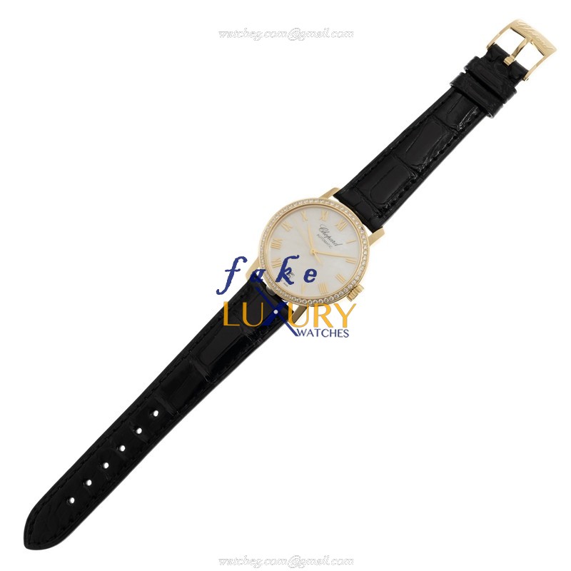Chopard 134200-0001 CLASSIQUE - Automatic - 18kt Gold & Diamond - Replica Watch - 33.5mm - White - Image 2