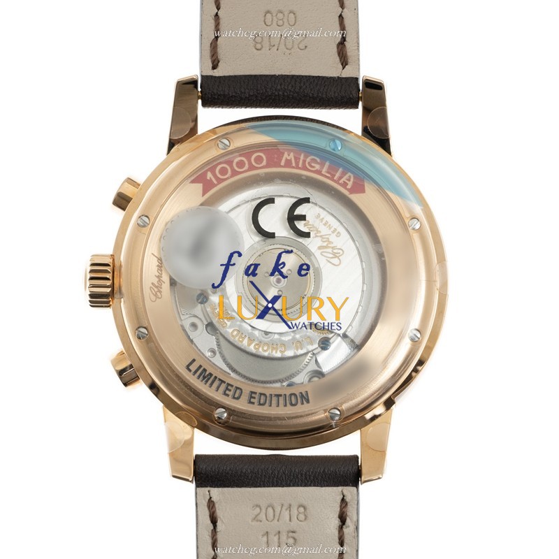 Chopard 161274-5006 Mille Miglia GT XL 42mm 18kt Rose Gold Automatic Leather Brown Strap Replica - Image 3