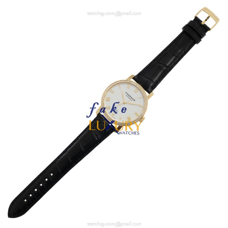 Chopard 171278-0001 CLASSIQUE Automatic 18kt Gold & Diamond Replica Watch, Swiss Movement, White - Image 2