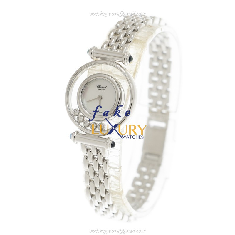 Chopard Happy Diamonds 204780-1018 Quartz 18kt White Gold Silver Dial Replica Watch - Image 3