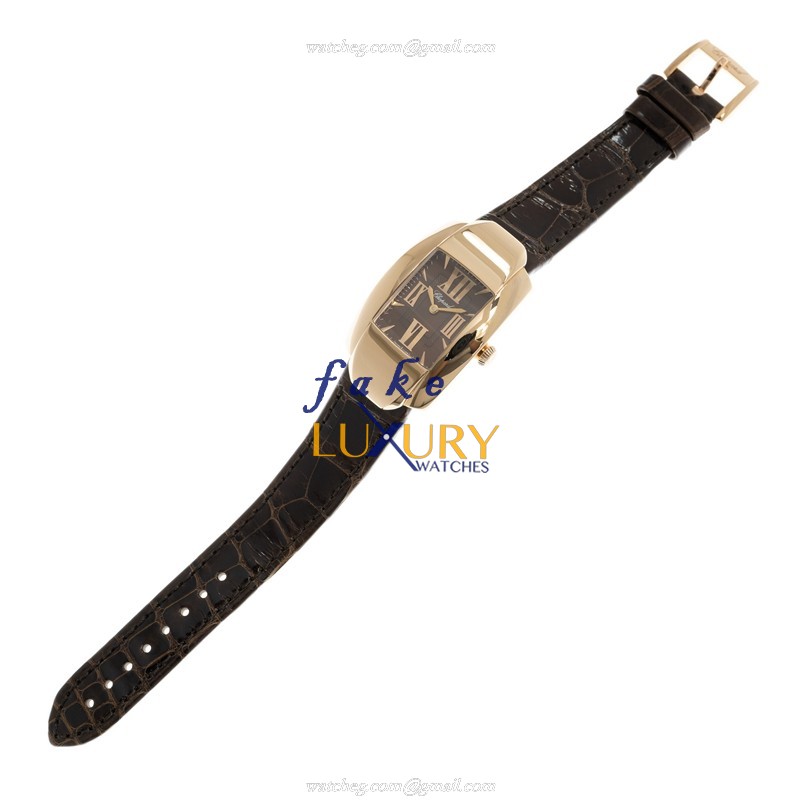 Chopard 419255-5002 LA STRADA Quartz 18kt Rose Gold Replica Watch, Brown Leather Strap - Image 2