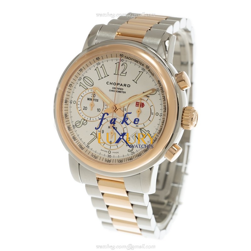 Chopard 158511-6001 Replica Watch, Automatic Movement, 18kt Rose Gold & Steel Case, White Dial - Image 3