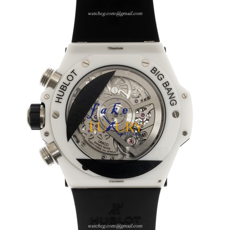 Hublot 421.HX.1170.RX Automatic Ceramic Replica Watch - Swiss Movement, 44mm Case, White Rubber - Image 3
