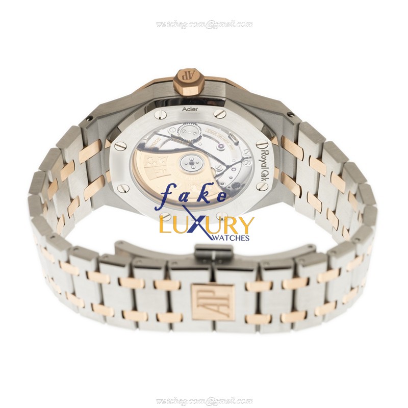 Audemars Piguet 15450SR.OO.1256SR.01 Royal Oak Replica Watch, White Dial, Rose Gold & Steel Case - Image 4