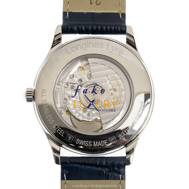 Longines Lyre L4.961.4.92.2 Replica Watch, Automatic Movement, Blue Dial, Leather Strap - Image 3