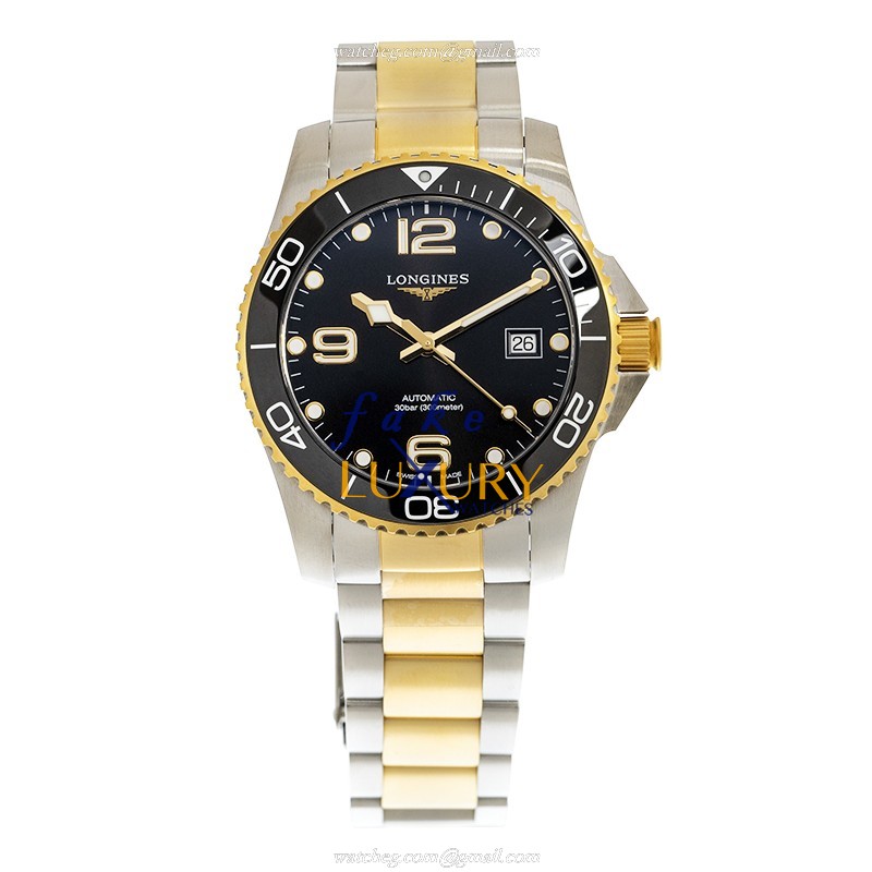 Longines L3.781.3.56.7 CONQUEST Replica Watch, 41mm, Automatic, Ceramic & Steel, Black Dial - Image 2