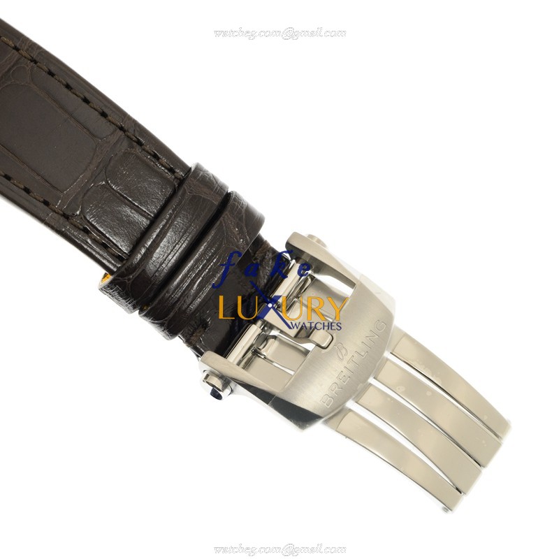 Breitling Premier AB2510201K1P1 Replica Watch, Automatic, Brown Dial, Steel Case, Leather Strap - Image 4