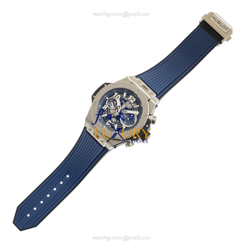 Hublot 421.NX.5170.RX Replica Watch, Automatic, Titanium Case, Blue Dial, Sapphire Crystal - Image 2