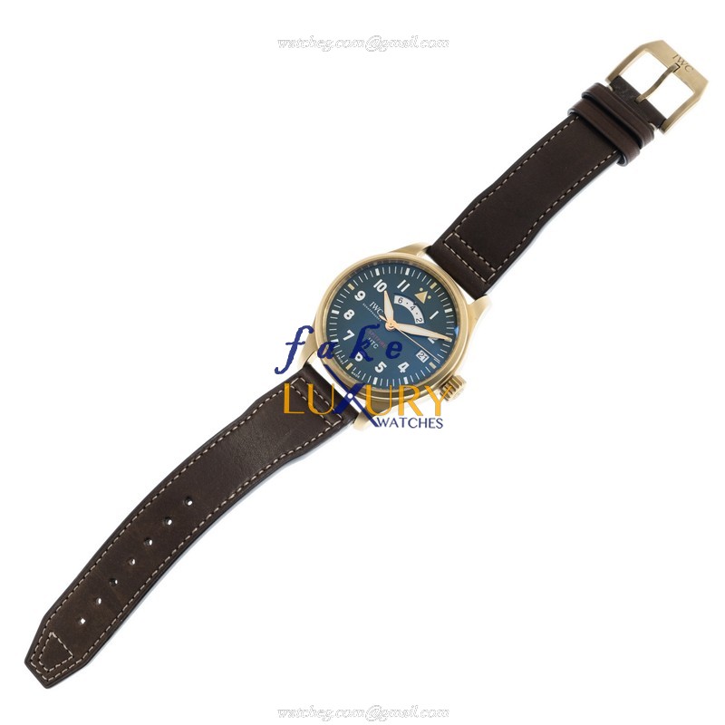 IWC IW327101 Pilots Automatic Bronze Green Dial Brown Strap Replica Watch - Image 2