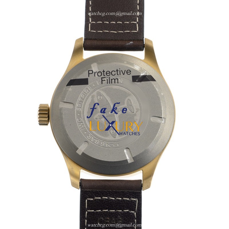 IWC IW327101 Pilots Automatic Bronze Green Dial Brown Strap Replica Watch - Image 3
