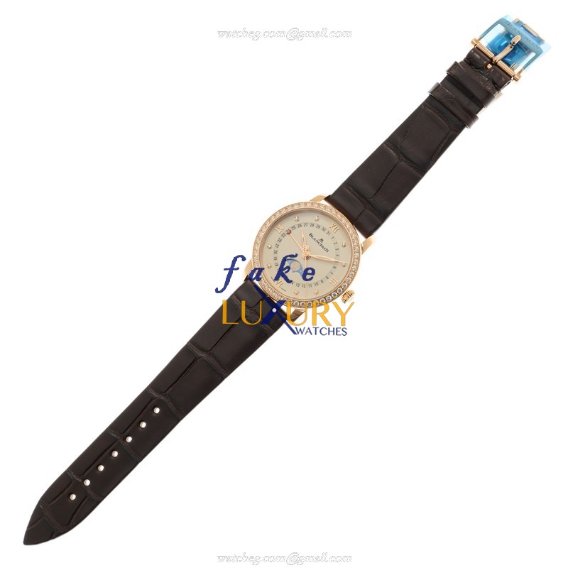 Blancpain 6126-2987-55B Villeret - Replica Watch - Automatic - Rose Gold - Beige Dial - Alligator - Image 2