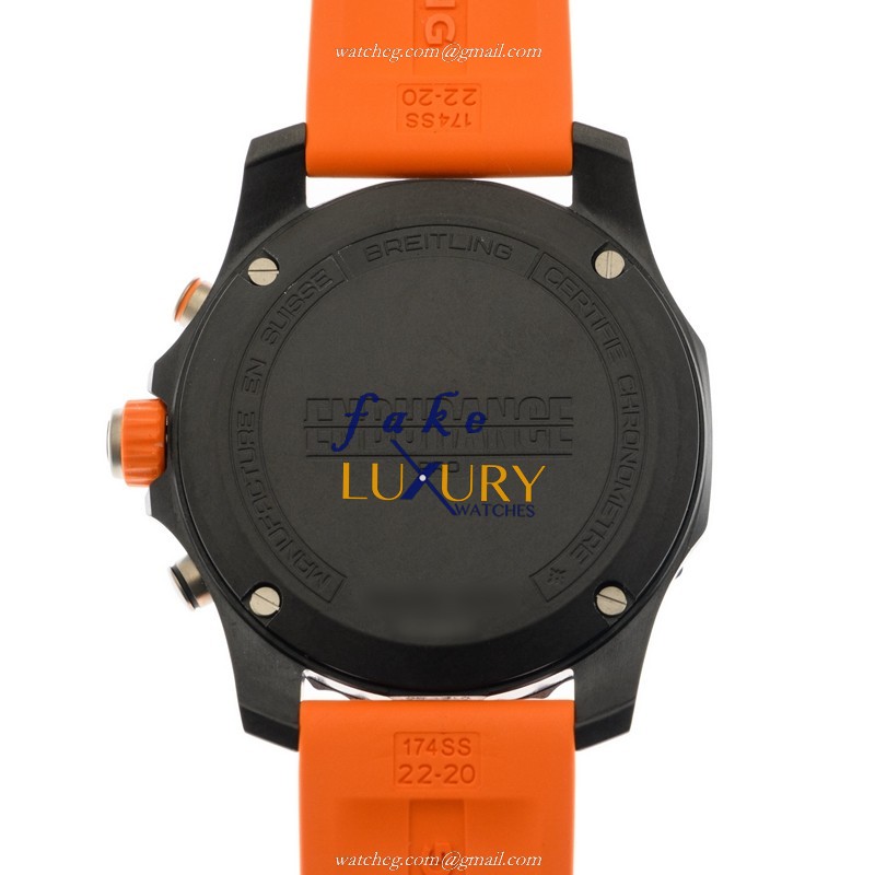 Breitling Endurance Pro X82310A51B1S1 Quartz Carbon Fiber Black Dial Orange Rubber Replica Watch - Image 3