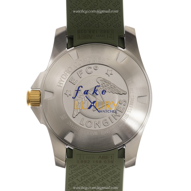 Longines L3.781.3.06.9 Swiss Automatic Stainless Steel Watch, Green Dial Canvas Strap, 300M Water - Image 3