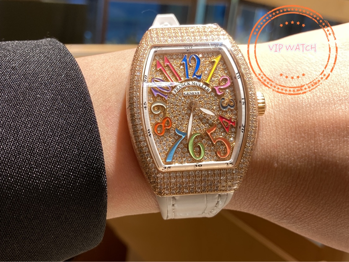 Franck Muller V 35 QZ D CD COL DRM 5N.BC Quartz 18kt Rose Gold & Diamond Replica Watch, Automatic - Image 5