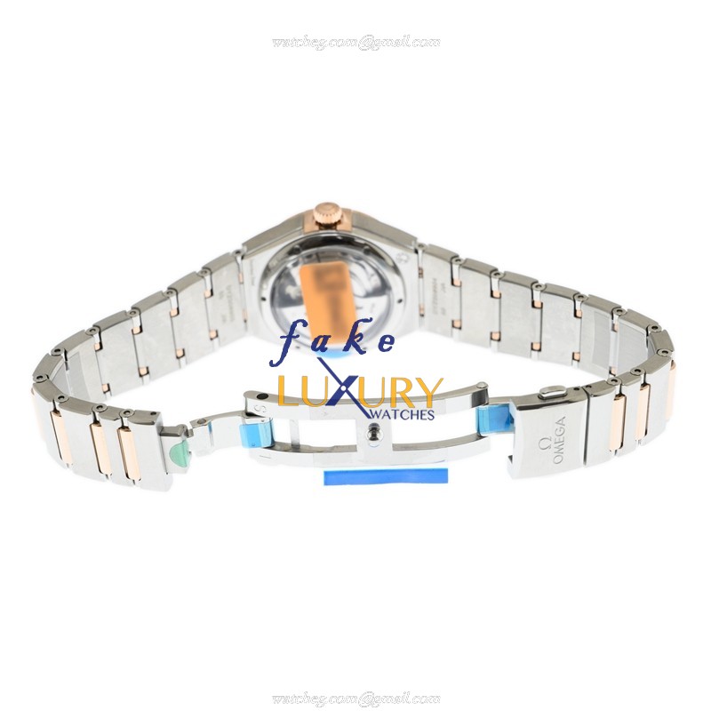 Omega 131.25.29.20.53.002 - Replica Watch - Blue Dial - Automatic - 18kt Rose Gold & Steel Strap - Image 5