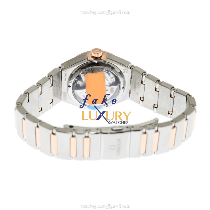 Omega 131.25.29.20.53.002 - Replica Watch - Blue Dial - Automatic - 18kt Rose Gold & Steel Strap - Image 4
