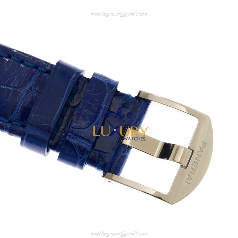 Panerai PAM01273 LUMINOR DUE AUTO Stainless Steel Replica Watch, Blue Dial & Blue Alligator - Image 4