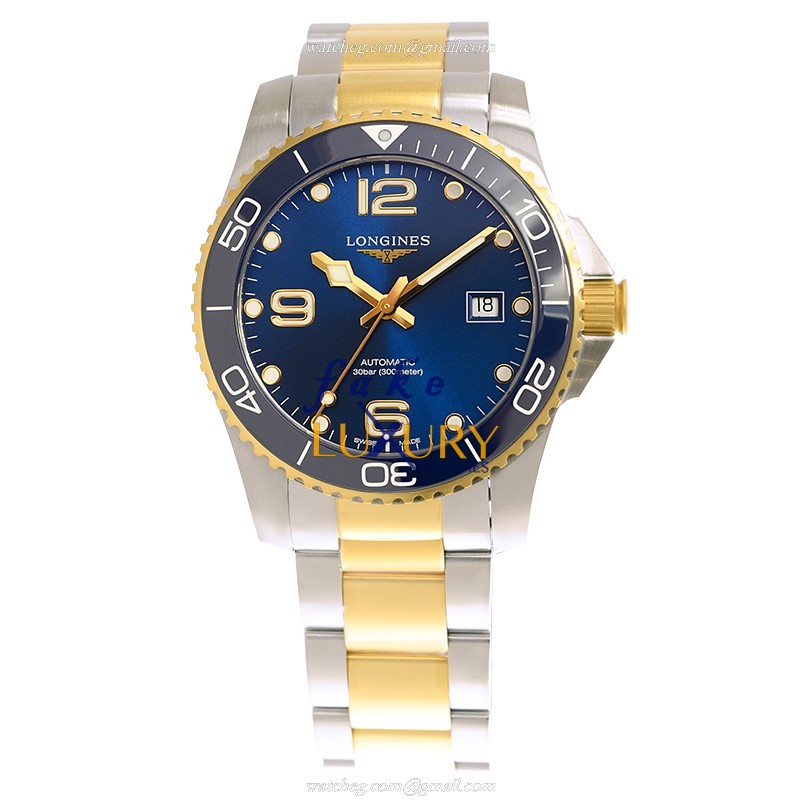 Longines L3.781.3.96.7 CONQUEST Auto 18kt Gold Steel Replica Watch - Image 2