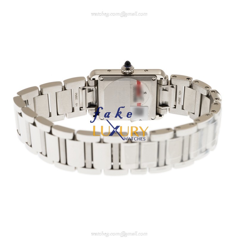 Cartier WSTA0051 TANK Quartz Stainless Steel Silver Dial 22mm Replica Watch - Image 4