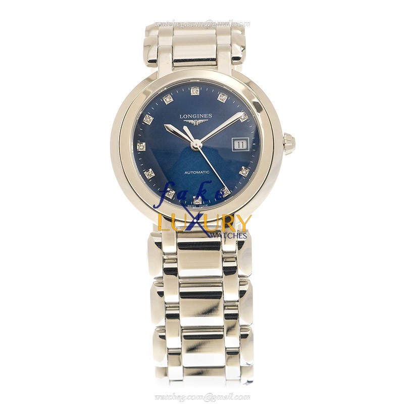 Longines L8.113.4.98.6 Prima Luna Replica Watch, Blue Dial, Steel Bracelet, Automatic - Image 2