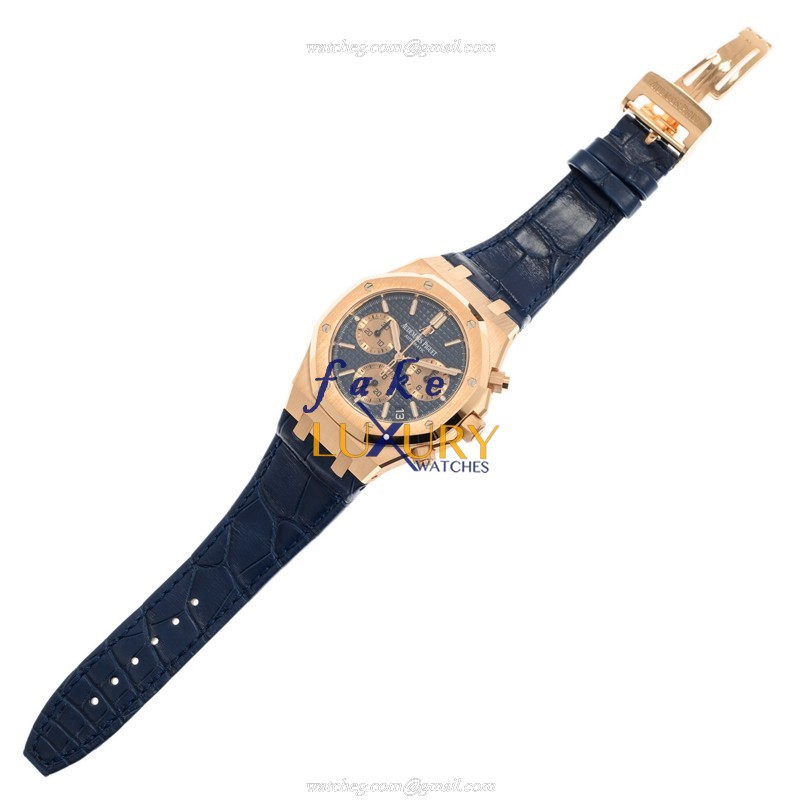 Audemars Piguet Royal Oak 26239OR Replica Watch in Rose Gold with Blue Dial Automatic - Image 2