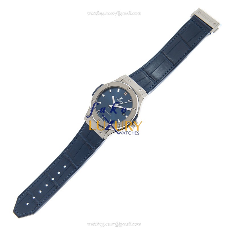 Hublot 565.NX.7170.LR CLASSIC FUSION Automatic Stainless Steel Replica Watch, Blue Dial, Alligator - Image 2