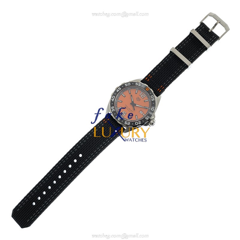 Tag Heuer WAZ101A.FC8305 F1 Quartz Orange Dial Black Rubber Replica Watch - Image 2
