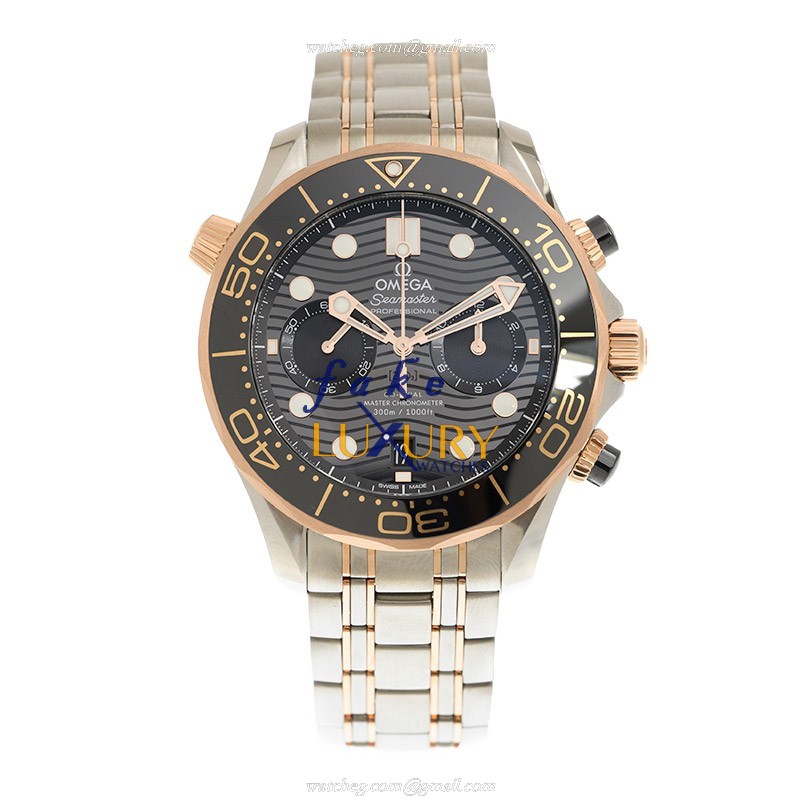 Omega 210.20.44.51.01.001 | Automatic | 18kt Rose Gold & Steel | Black Dial | Gold Strap | Replica - Image 2