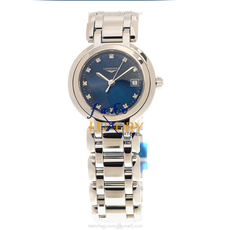 Longines L8.110.4.98.6 PRIMA LUNA Quartz Stainless Steel Blue Dial Sapphire Crystal Replica Watch - Image 2